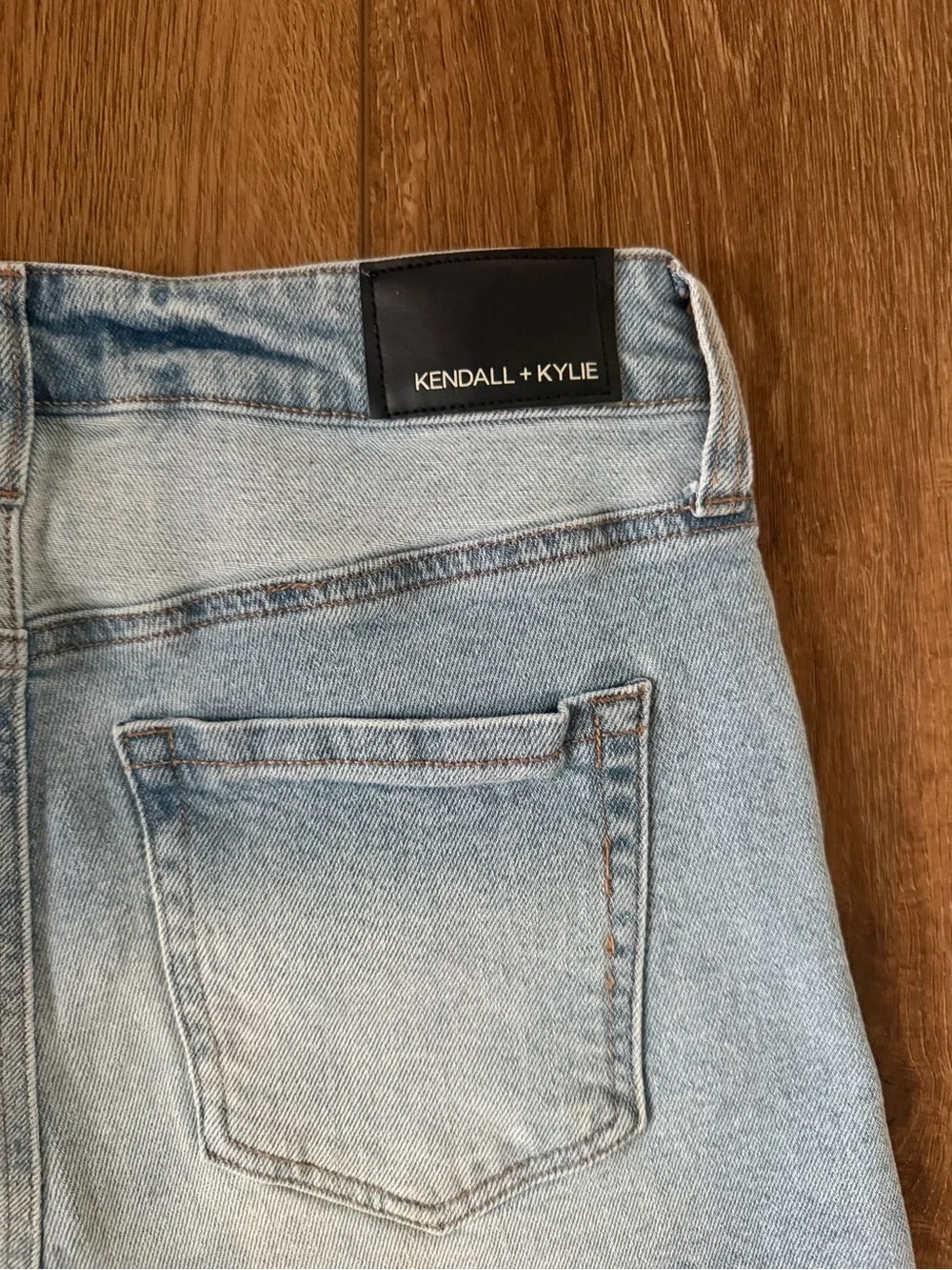 light wash distressed denim shorts